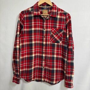 Jetty Supply Co Heavyweight Plaid Flannel Shirt 100% Cotton Size L